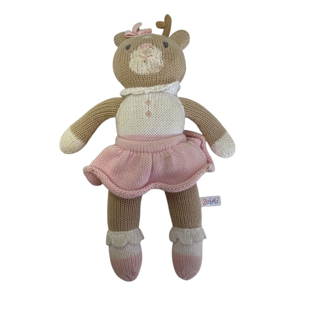 Zubels Fawn the Baby Deer Animal Knit Doll Plush Stuffed Toy